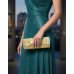 Evening Bag - Pleated Clutch w/ Metal Mesh Accent Bow Flap - Gold - BG-92055G